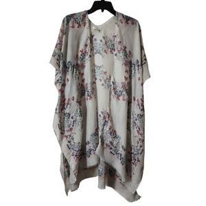 Woven Heart Floral Duster Short Sleeve OS